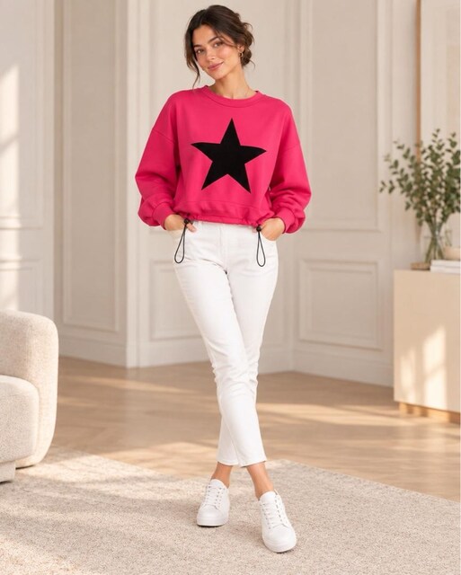 Roman Crop Sweatshirt