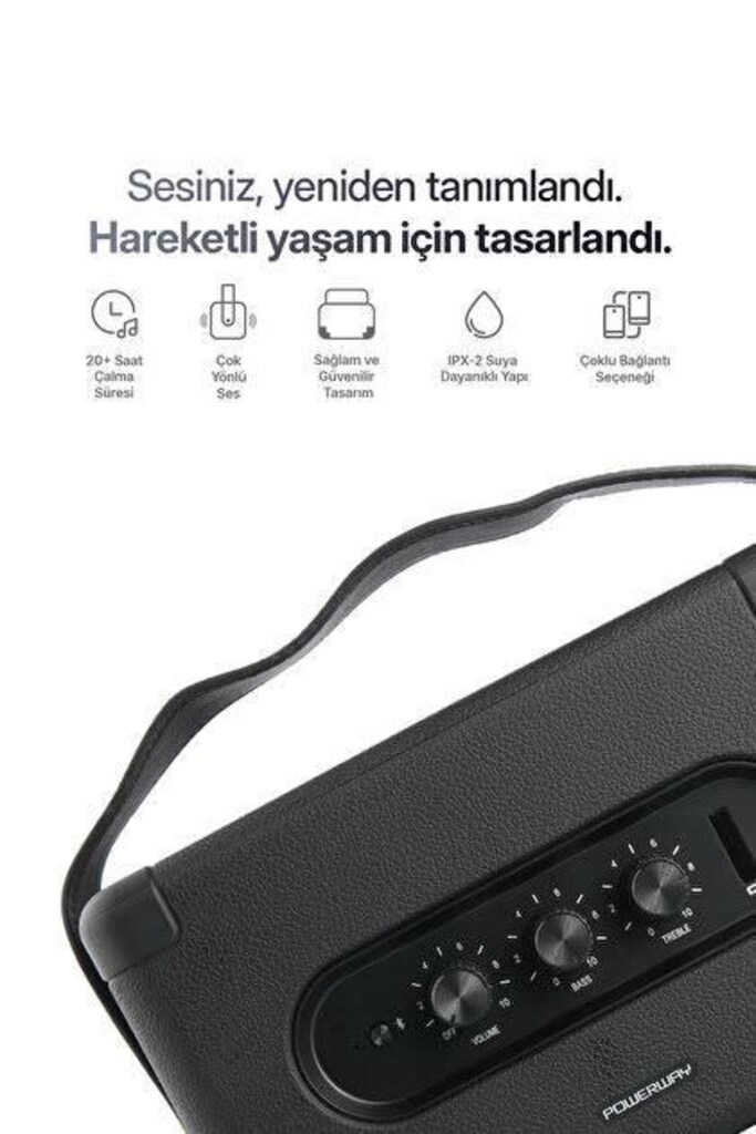 POWERWAY CUBEX | 40 Watt Bass, Tiz Ayarlanabilir Bluetooth Hoparlör… - 2