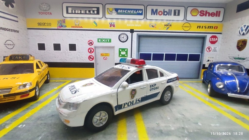 Hyundai Elantra polis arabası modeli metal diecast oyuncak araba - 7
