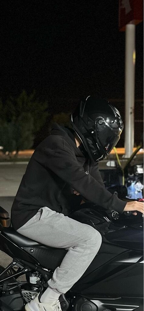 full face parlak siyah kask - 4