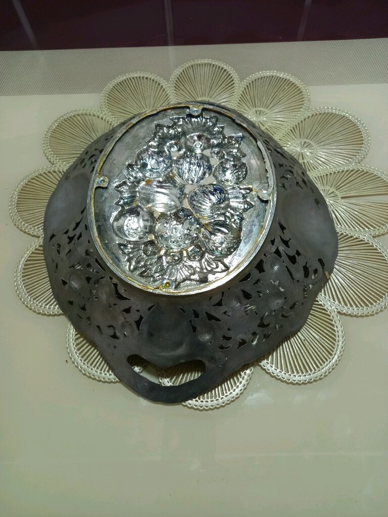 Alman gümüşü kabartmalı meyve tabağı - 4