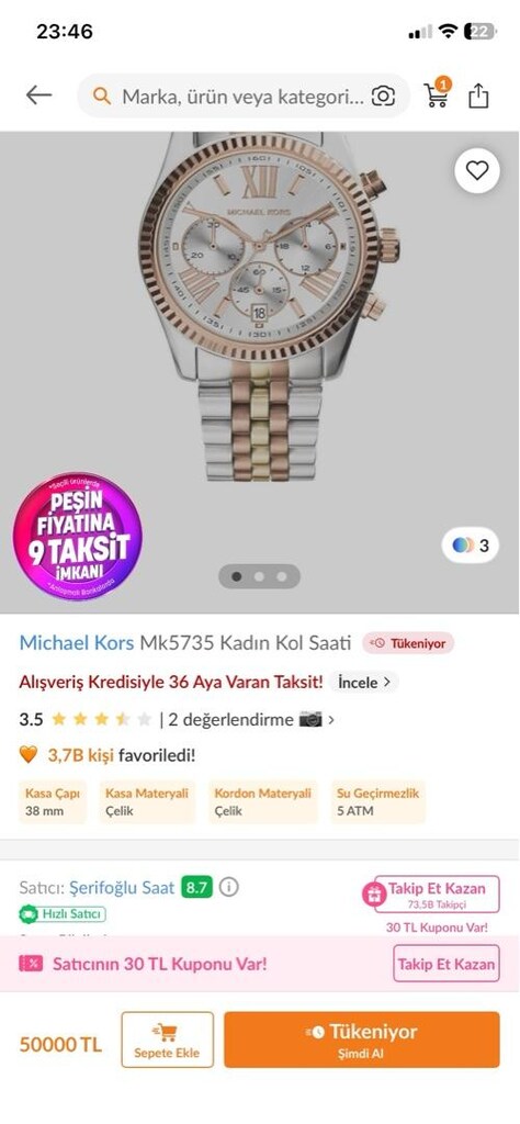 Orjinal michael kors bay ve bayan kol saati - 10