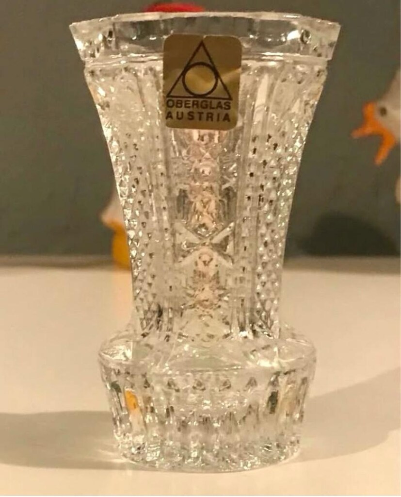 AVUSTURYA ETİKETİ ÜZERİNDE MİNYATÜR KRİSTAL VAZO - 6