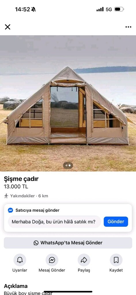 6 kişilik şişme Çadır - 7