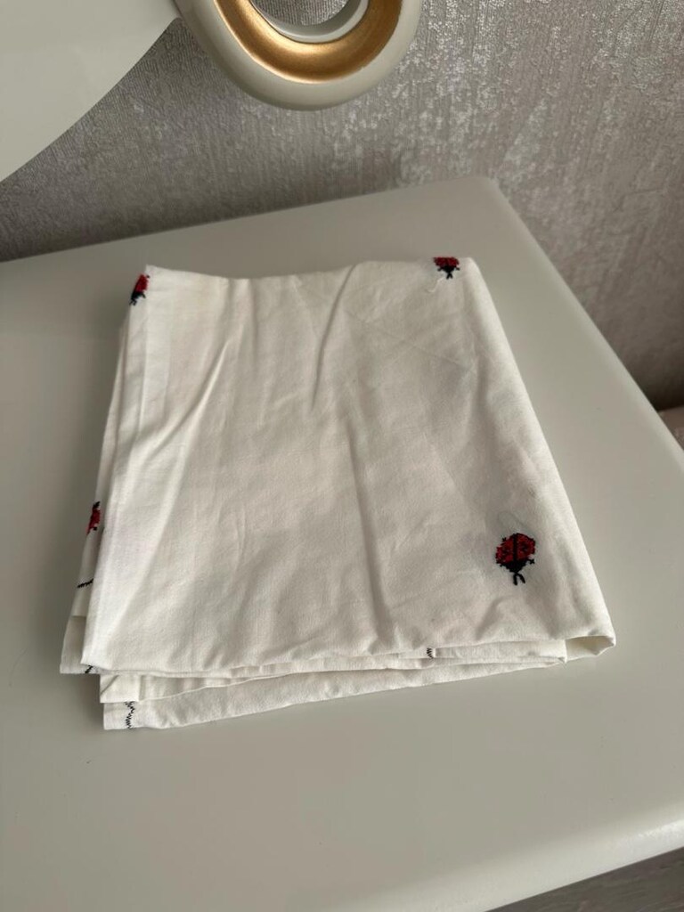 Beyaz Nakışlı Bebek Kundak - 2