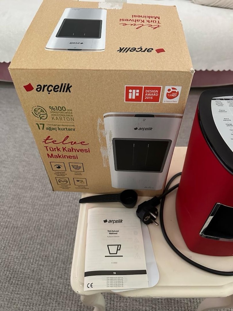 ARÇELİK K3300 TÜRK KAHVESİ MAKİNESİ TELVE KIRMIZI KUTULU ÇOK TEMİZ - 7