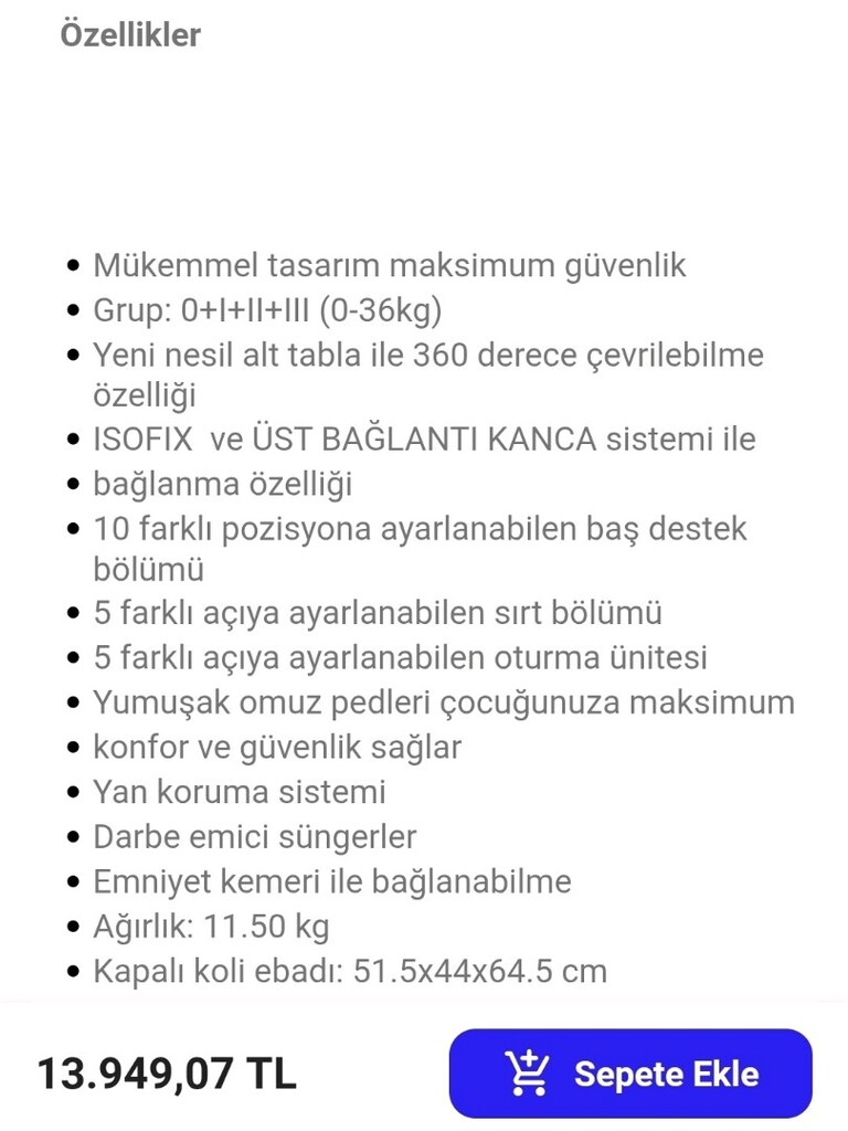 Sunny Baby 9048 Trendfix 9-36 KG Isofixli Oto Koltuğu - 4