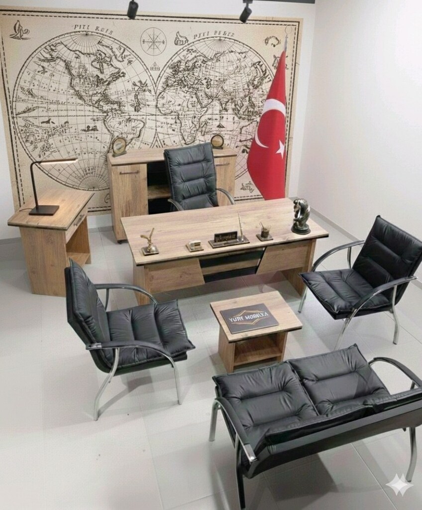 8 parça koltuklar dahil ofis masa koltuk takımı ofis mobilya takımı - 2