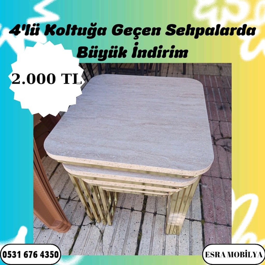 Kampanyalı Nakite Özel Gel Ala Özel Koltuğa Geçe Bilen Sehpa Modellerm - 17