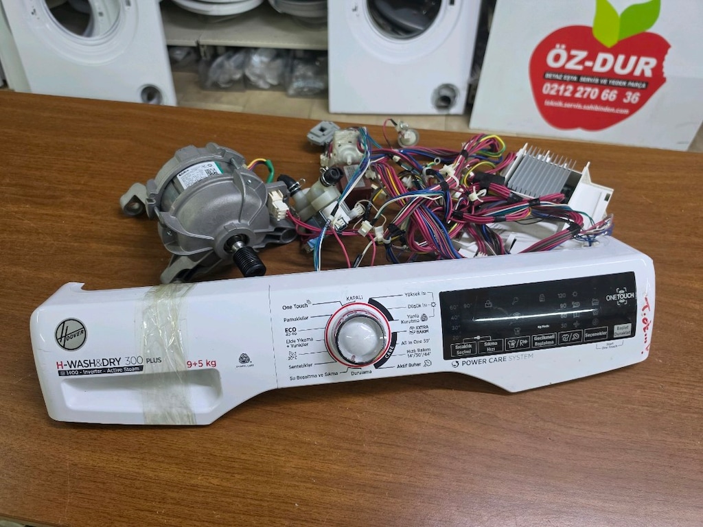 Hoover Kurutmalı Çamaşır Makinesi Ön Panel Kart ve Motor Seti (H3DS495 - 8