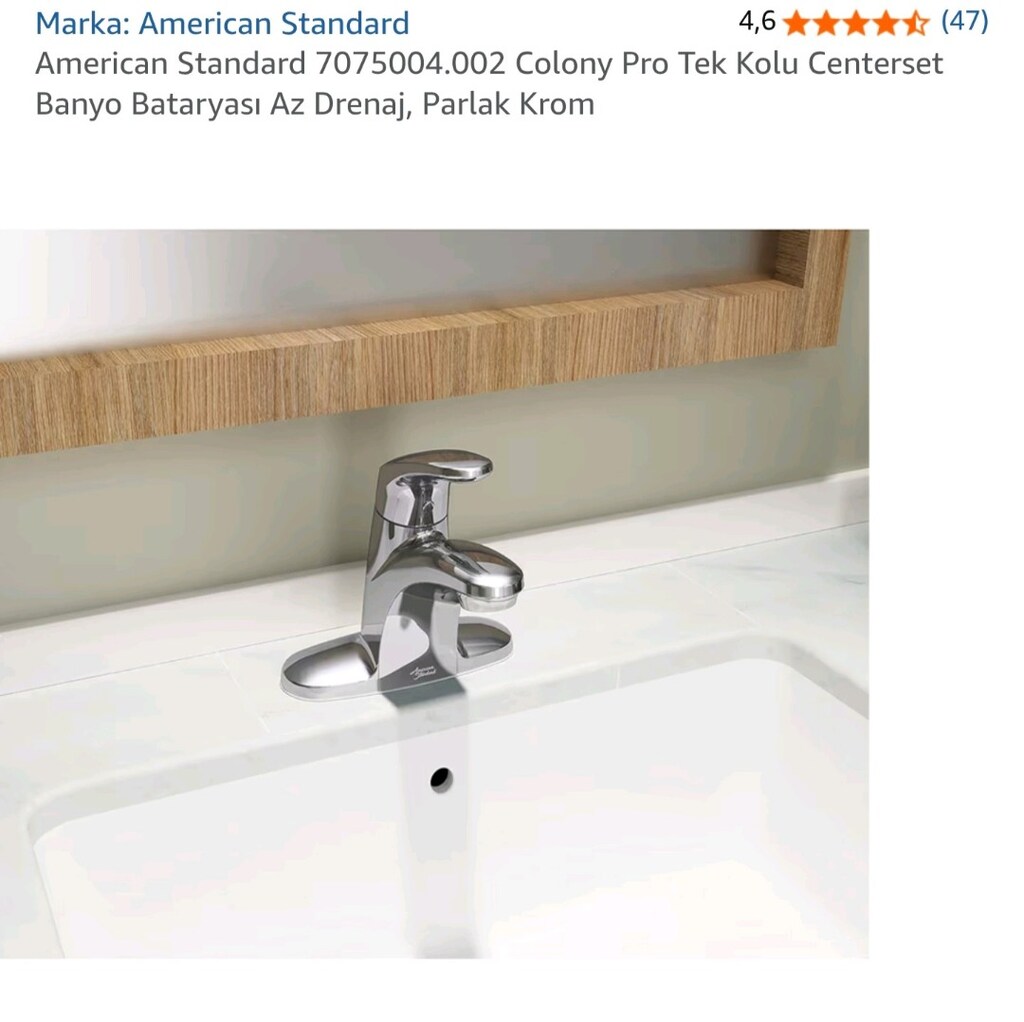 American Standard Colony Pro Centerset Banyo Bataryası – Parlak Krom, - 3