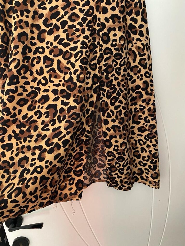 leopar desenli etek yırtmaçlı - 2