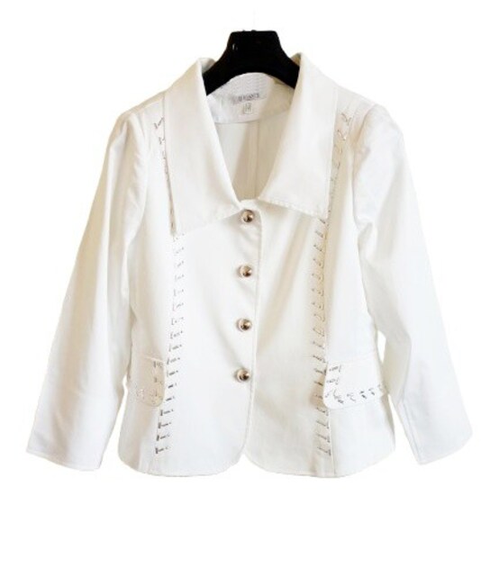 Elegante Paris Beyaz Kısa Ceket