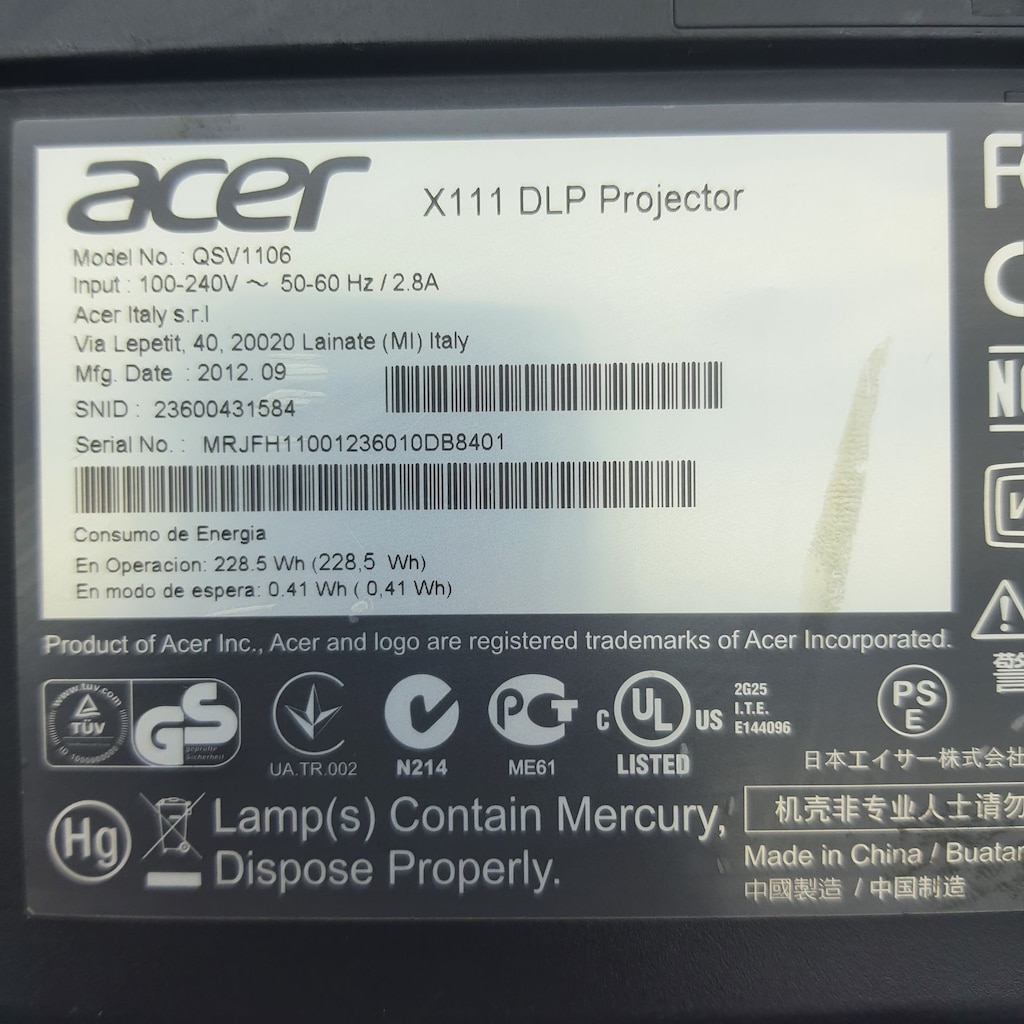 ACER X111 DLP 800x600 2700 LÜMEN 3D READY PROJEKSİYON CİHAZI - 11