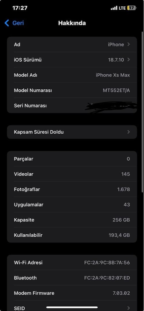 İphone xsmax 256gb TR cihazı - 8