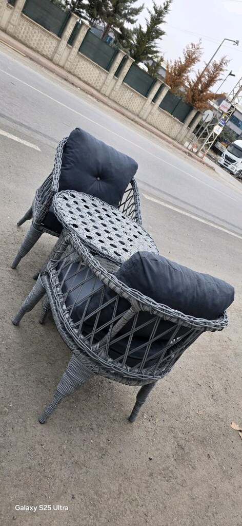 İki Kişilik Rattan Balkon Takımı, Rattan Bahçe Mobilyası KAPIDA ÖDEME - 9