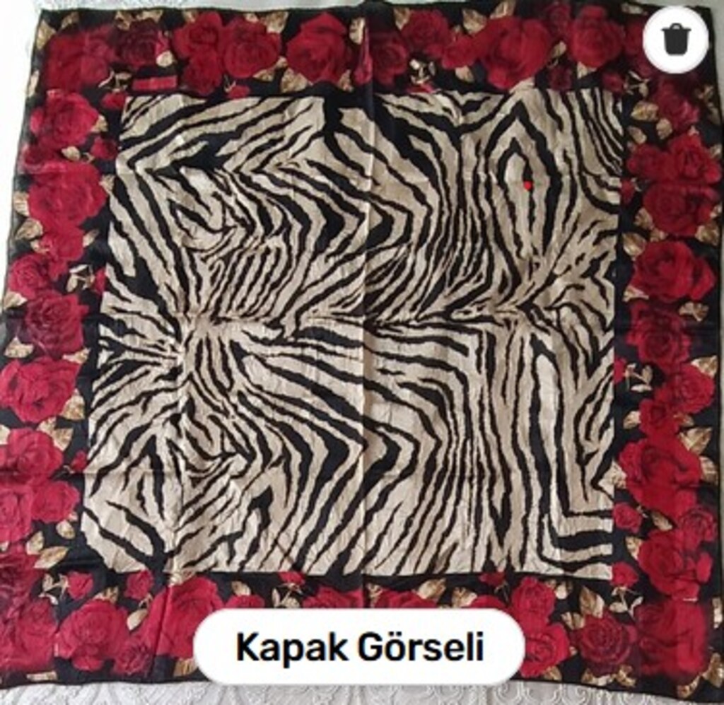 AKER Gül Leopar Desenli Eşarp tesettür