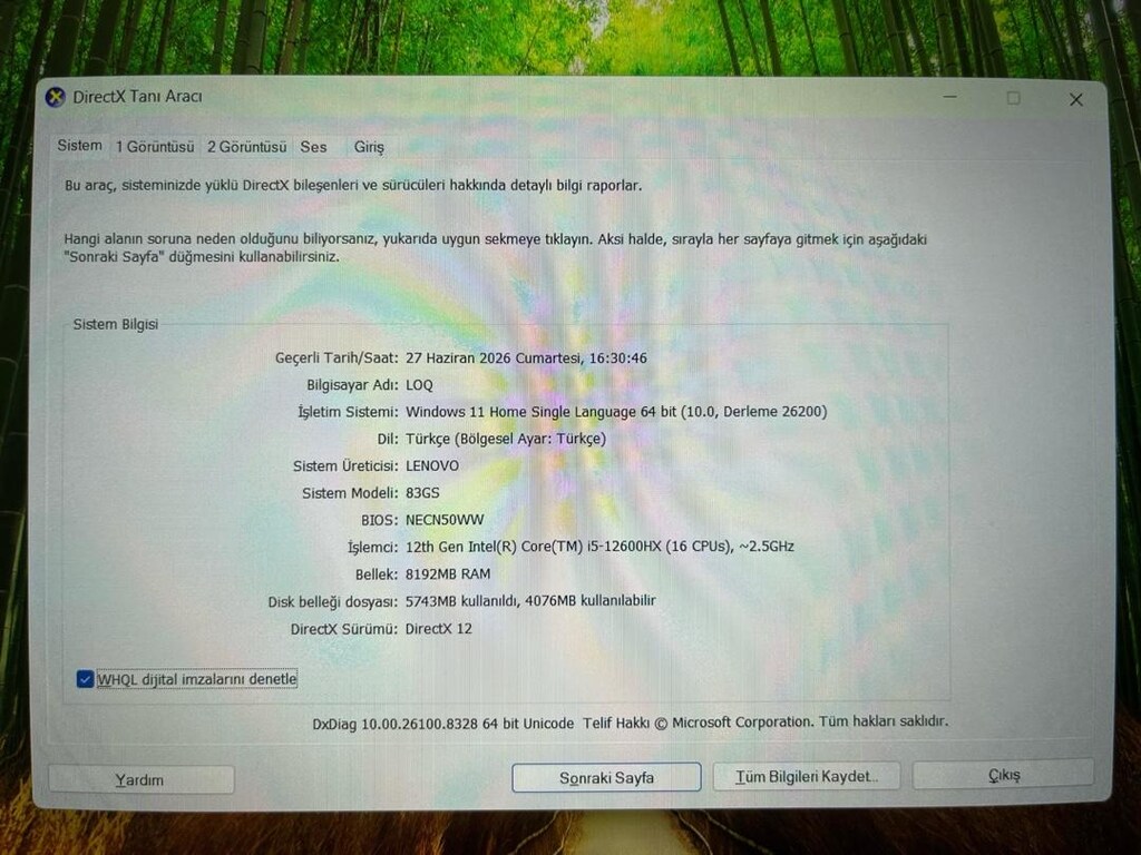 Lenovo LOQ RTX 4050 | i5-12600HX | 21 Ay Garantili | Sıfır Ayarında - 4