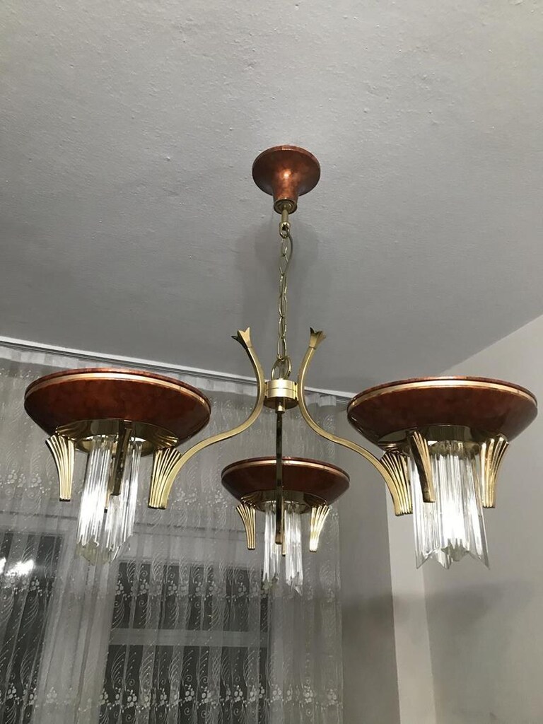 Vintage İtalyan Murano Kristalli Avize - 10