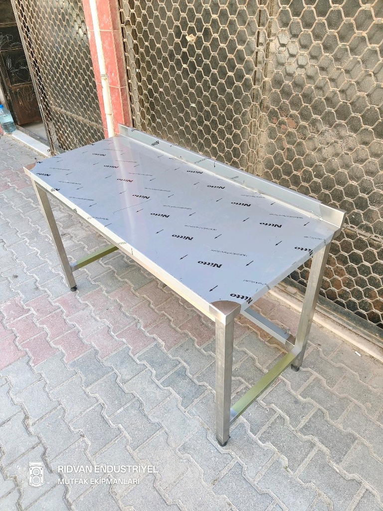 krom tezgah krom çalışma tezgahı endüstriyel hazır mutfak 140 cm krom - 9