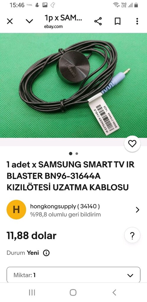 Samsung TV 3D Gözlüğü & Samsung Smart TV Kızılötesi uzatma kablosu - 2