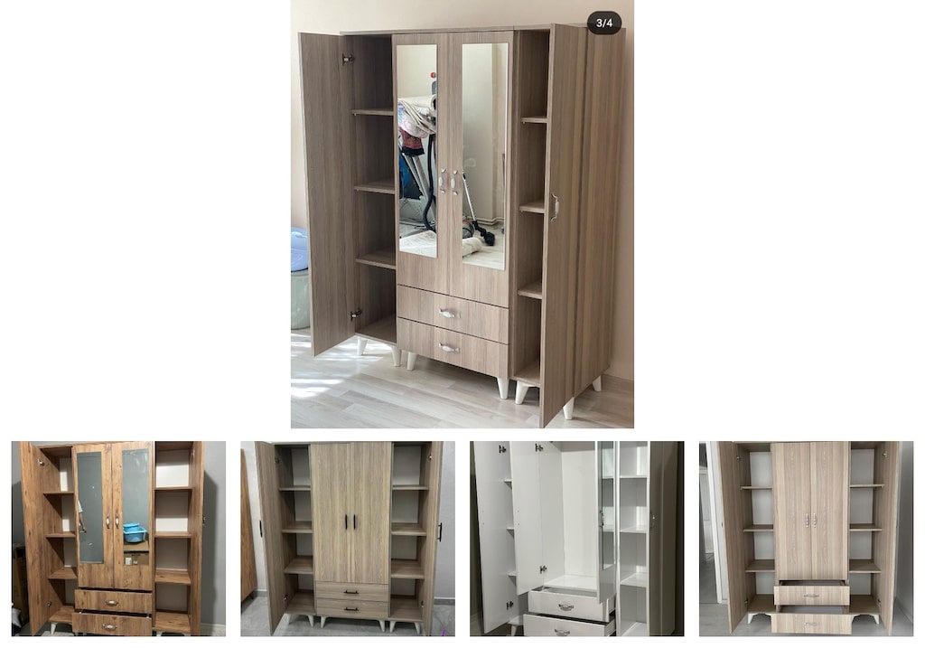 4 kapaklı elbise dolabı qljbkrinhp - 2