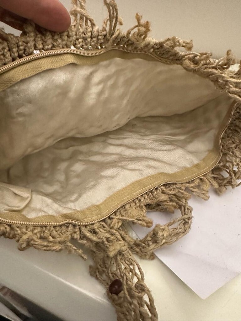 Çanta makrome 35 cm 25 cm içi astarlı fermuarlı el yapımı - 9