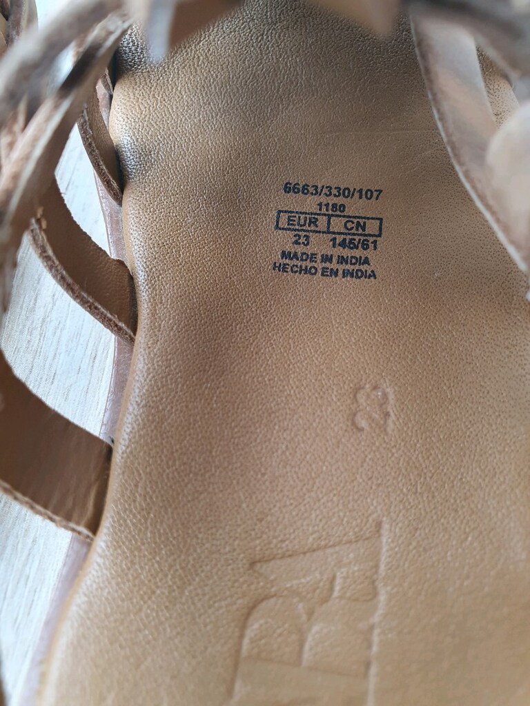 Zara bebek çocuk hakiki gerçek deri sandalet 23 numara taba ayakkabı - 6