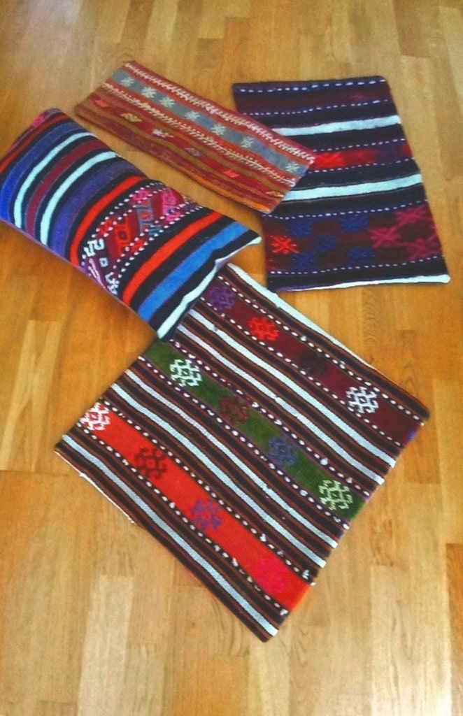 4 adet kırlent yastık el dokuma antika vintage yöreseli yün kilim - 2