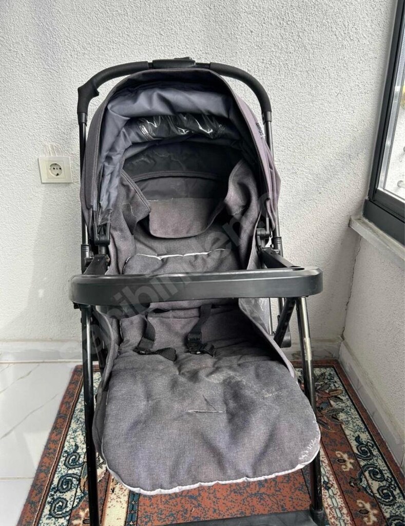 şık ve rahat gri bebek arabası - 3
