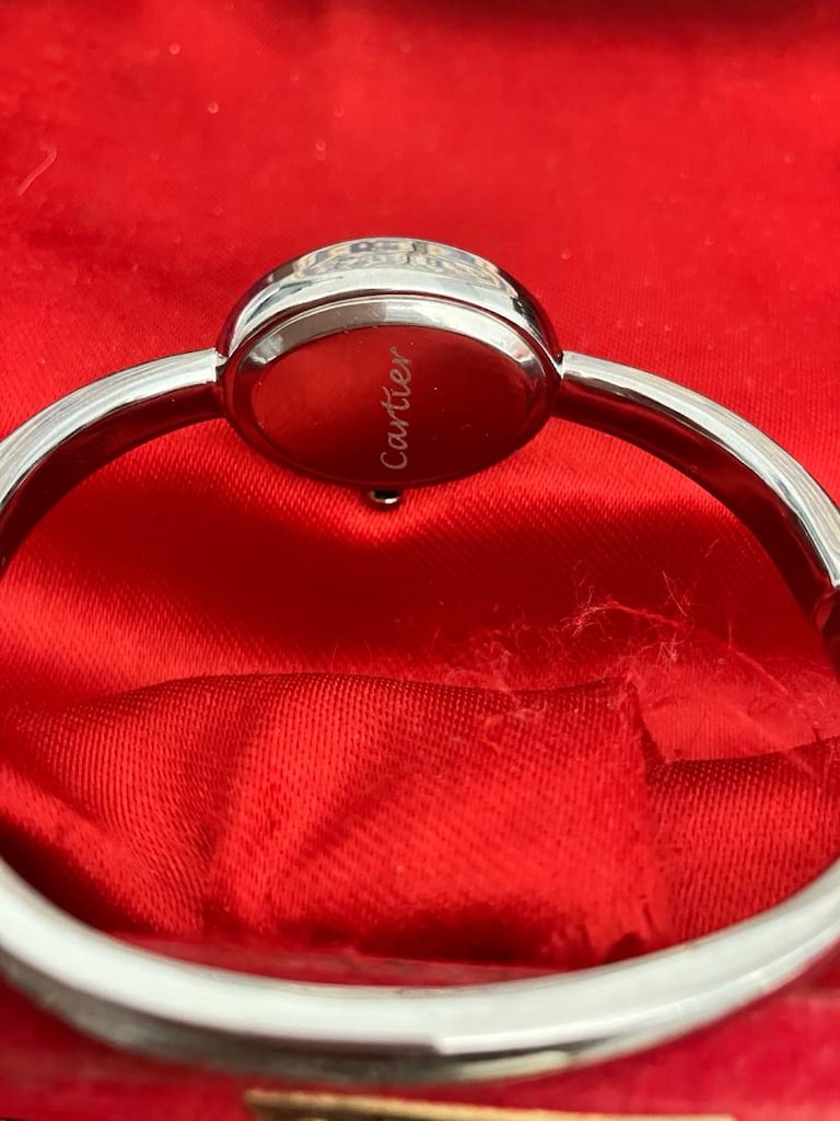 Cartier Yeşil Kadran kelepçe kordon Zarif Kadın Kol Saati - 5