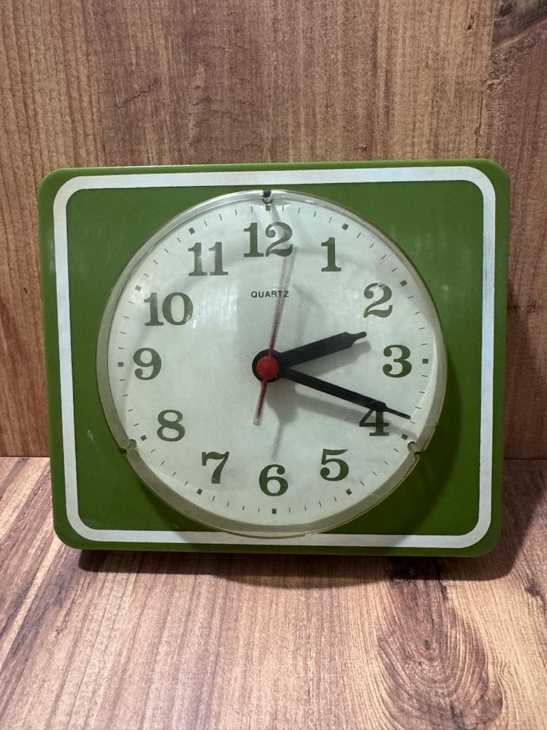 Vintage / Retro Yeşil Kare Masa Saati (Quartz Mekanizma) - 5