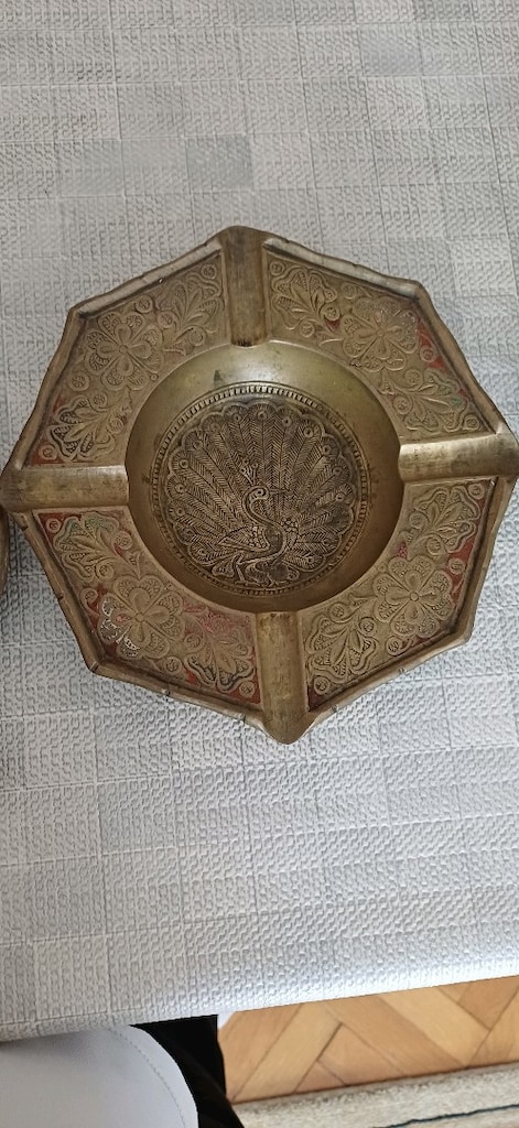 3 lot objeler kul taplası mini tepsi kupa pirinc - 4