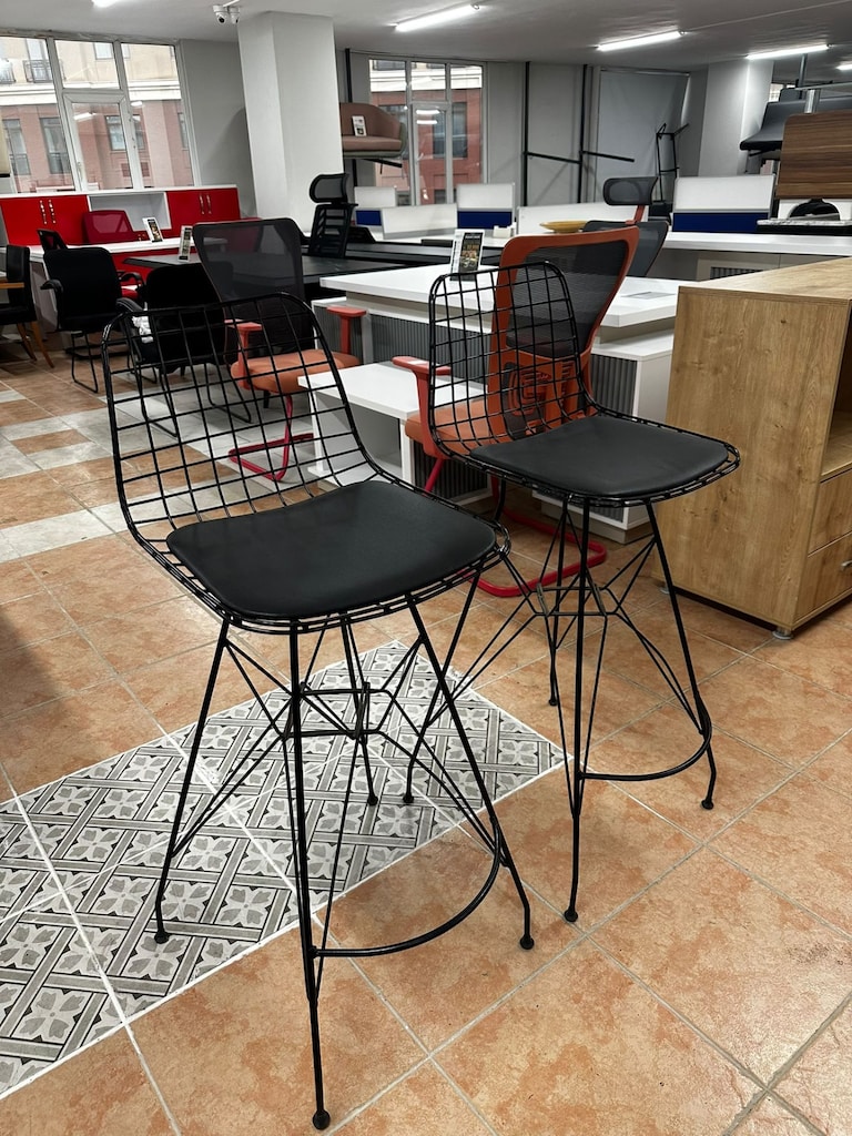 KLAS OFİS ÜSKÜDAR SİYAH BAR SANDALYESİ 2 ADET - 2