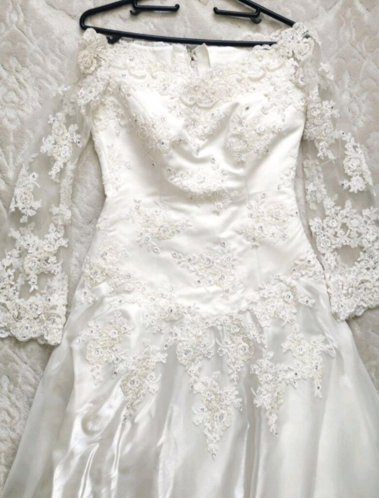 FRANSIZ DANTEL PRENSES GELİNLİK straplez romantik S - 3