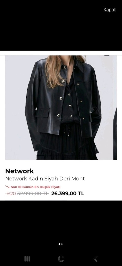 NETWORK MARKA Bayan Deri CEKET
