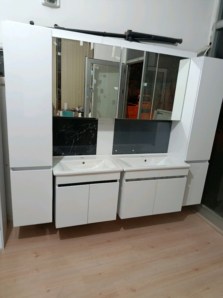 DUVARA ASMALI MDF&BALON KAPAK BANYO DOLABI &LETLI AYNALI BANYO DOLABI - 19