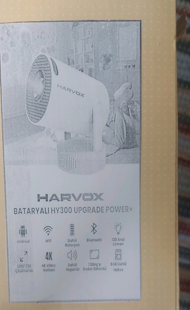 Harvox Power Pro+ Taşınabilir Powerbankli Projeksiyon Cihazı - 11