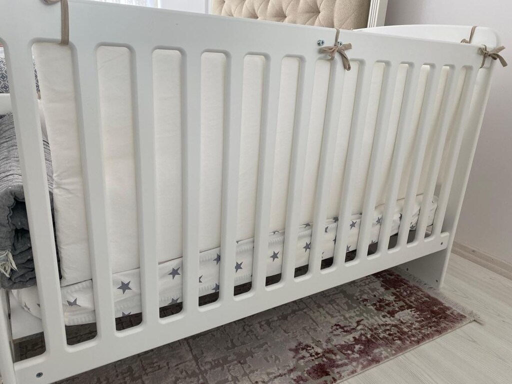 MeltemKids Woody Anne yanı ahşap sallanır beşik 60*120 cm - 4