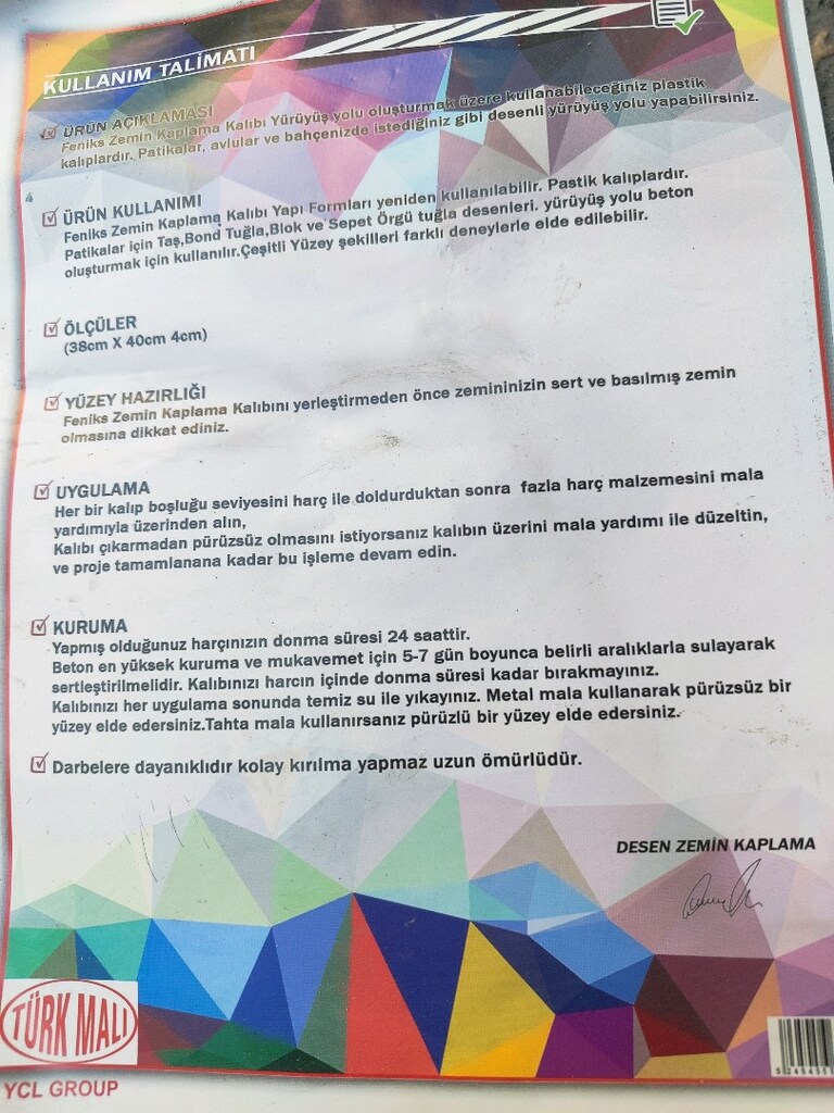 Bahçe zemin - yürüme yolu desen kalıbı - 2