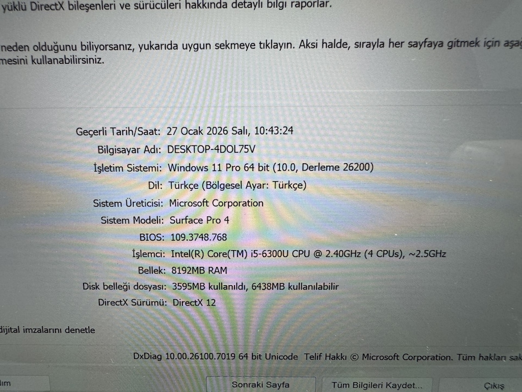 SURFACE İ5 6. NESİL 8 GB RAM 256 NVME DOKUNMATİK + KALEM - 8