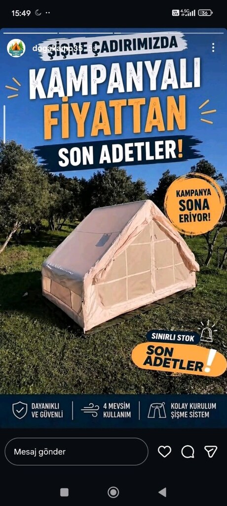 6 kişilik şişme Çadır - 6