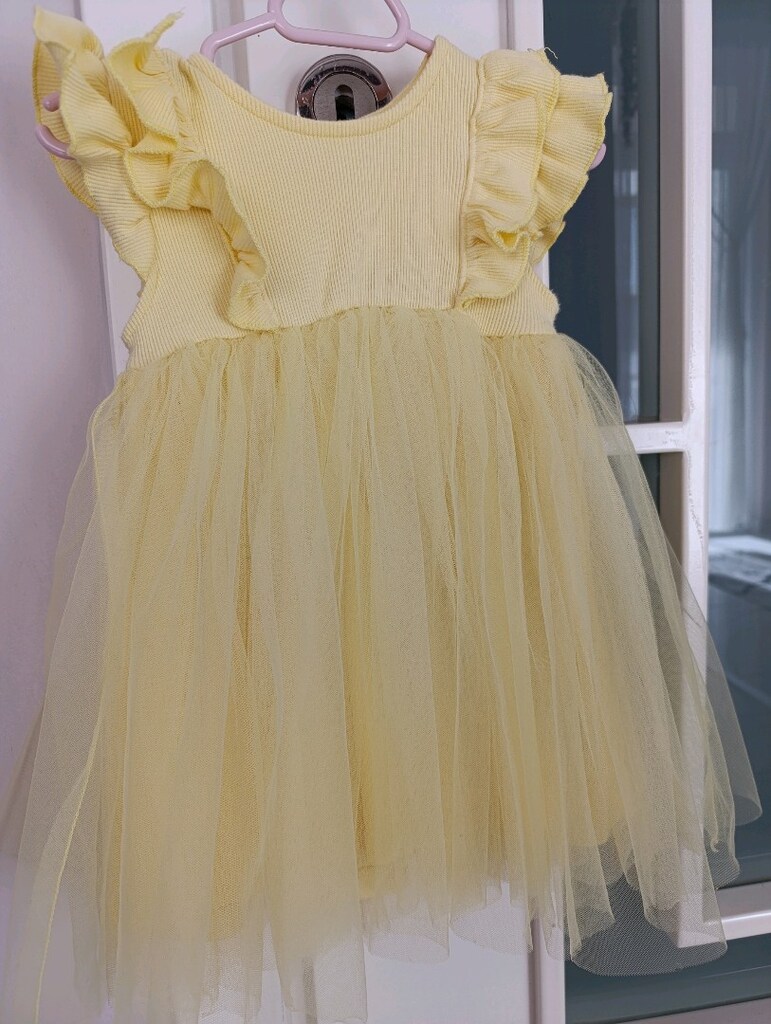 LCW baby Basic Dantel tüllü kız bebek elbise