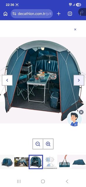 Decathlon Quecha 4.1 Arpenaz Kamp Çadırı + 2 adet çift kişilik Yatak