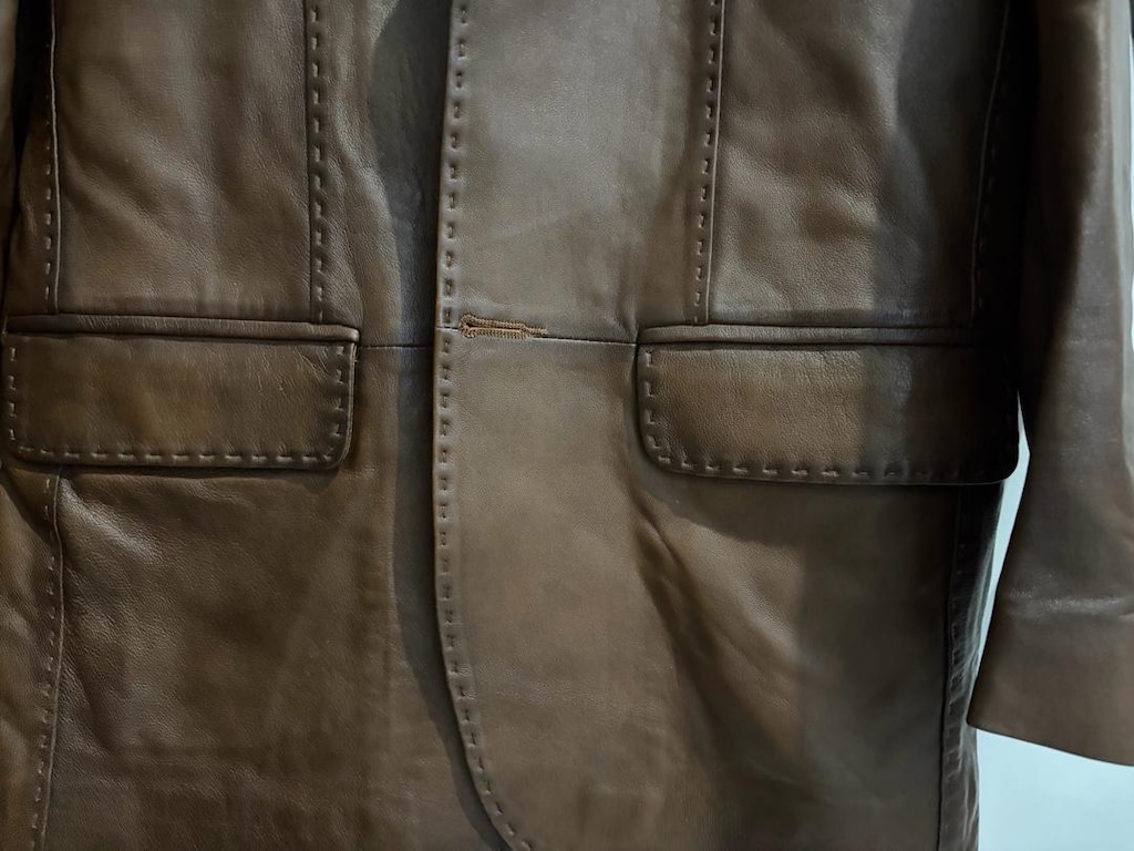 el yapimi blazer hakiki deri ceket - 5