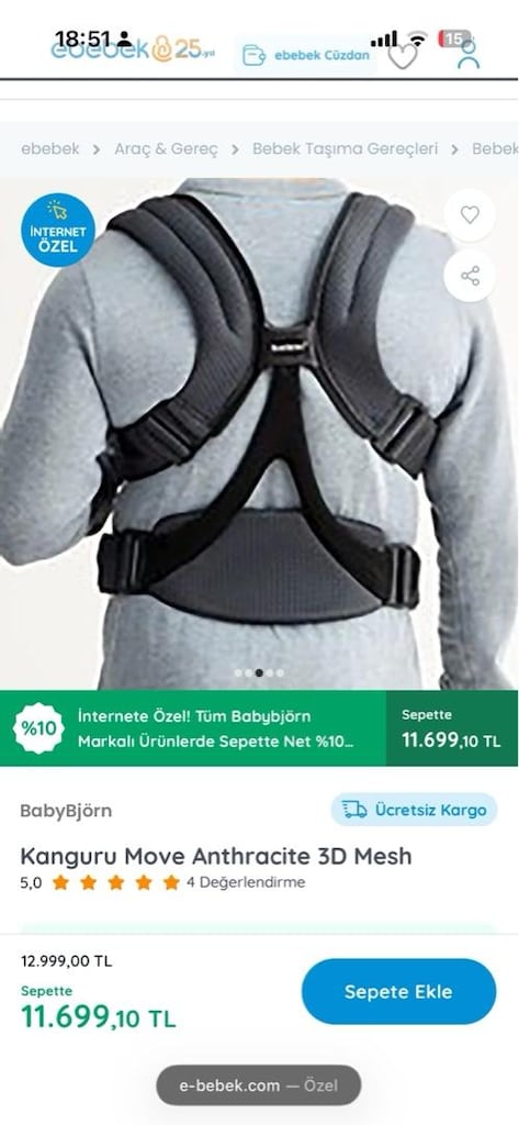BabyBjörn Move Mesh Kanguru – Siyah - 5