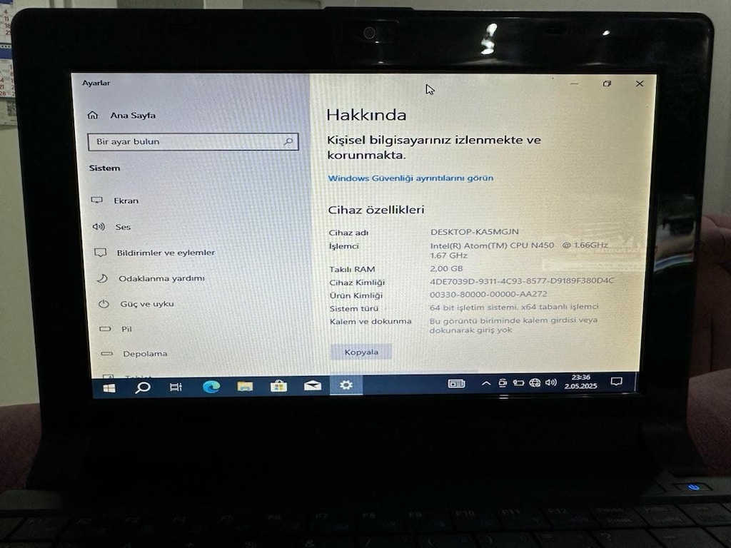 NETBOOK ATOM N450 / 1.66 Ghz ÇİFT ÇEKİRDEKLİ TERTEMİZ - 5