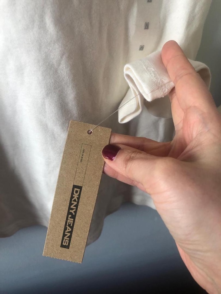 Orijinal DKNY kapüşonlu ekru krem sweatshirt - 6