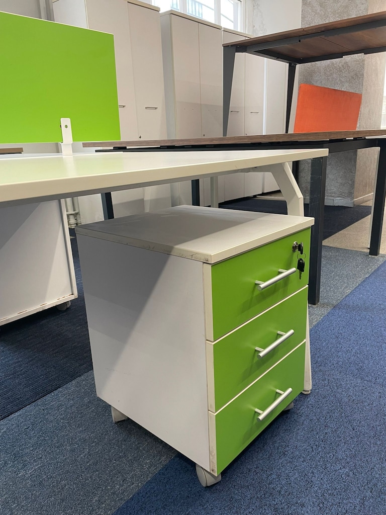 KLAS OFİS ÜSKÜDAR 160x140 cm YEŞİL KESONLU WORKSTATION - 5