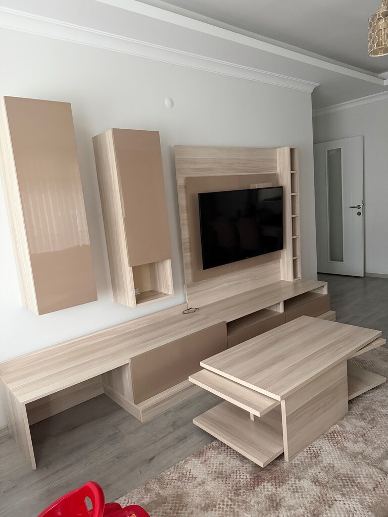 Modern ışıklı tv ünitesi ve orta sehpa - 2